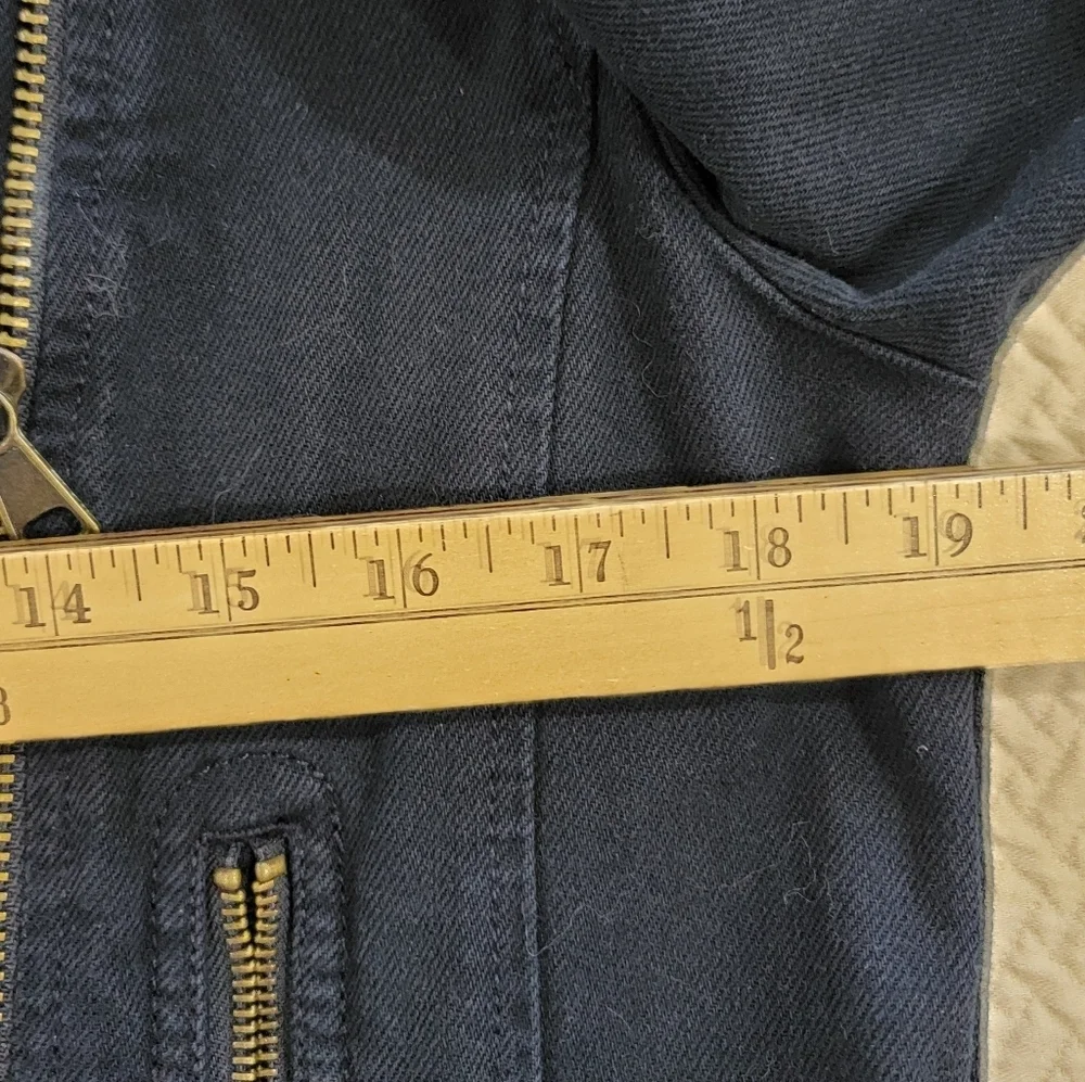 JCP Blue Denim Jacket Women's Size Large Zipper Front
